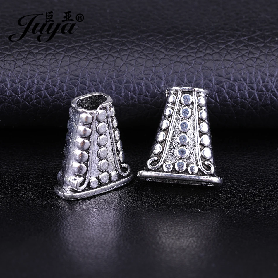 JUYA кожаный шнур кисточка обжимные Концевики ожерелье серьги DIY компонент 18 5x17 мм 6