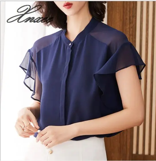 Chiffon shirt women's summer 2020 new short-sleeved ruffled collar collar loose slimming large size fashion shirt
Chiffon shirt women's summer 2020 new short-sleeved ruffled collar collar loose slimming large size fashion shirt