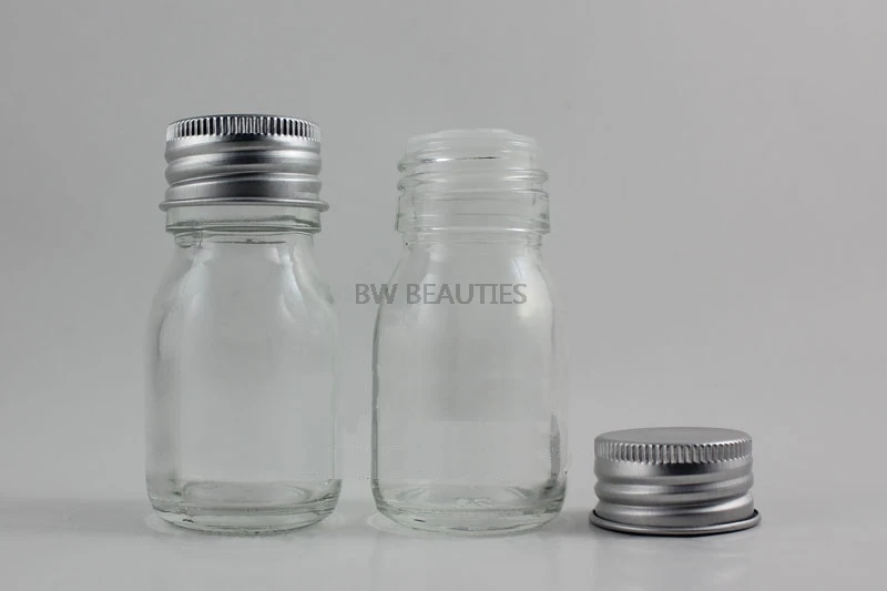 

100pcs/lot 30g 1OZ Glass Clear Facial Cream Jar Empty Cosmetic Sample 30ml Container Emulsion Refillable Pot