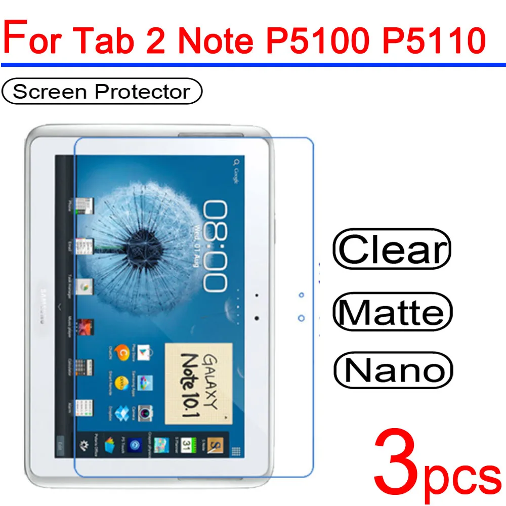 3 шт. Ультра прозрачная защитная пленка для ЖК экрана Samsung Galaxy Tab 2 Note 7 0 10 1 P5100 N8000 P3100