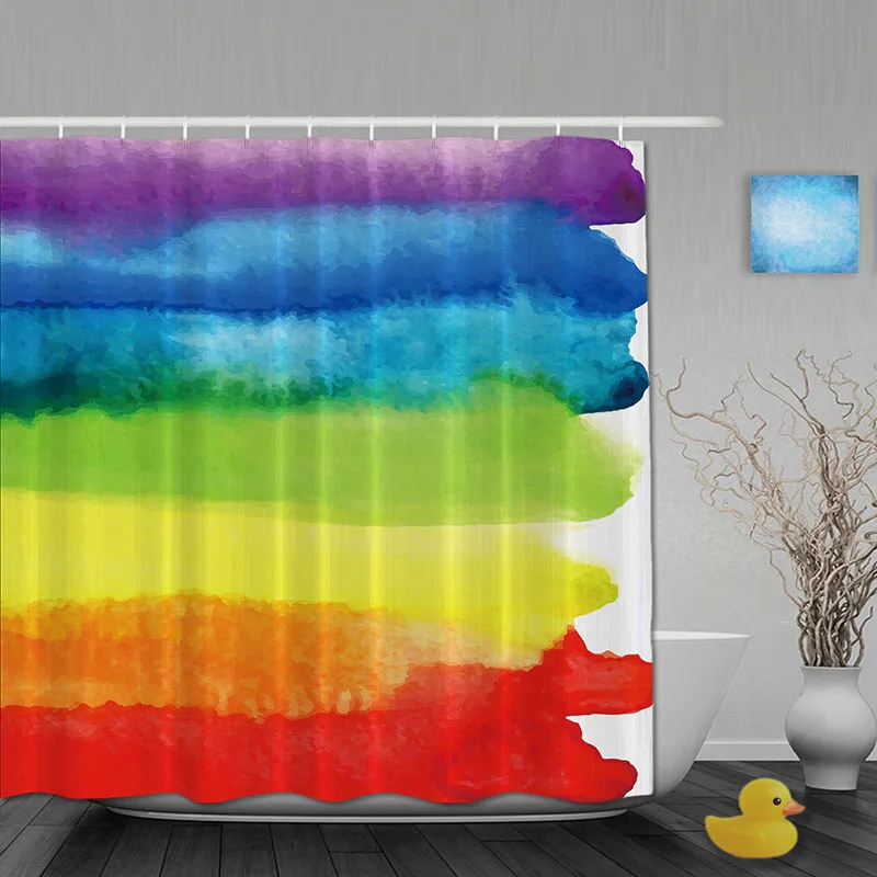 Rainbow Decor Bathroom Shower Curtain Colorful Striped Shower Curtain Waterproo Polyester Fabric Custom Bathroom Curtain Hooks
Rainbow Decor Bathroom Shower Curtain Colorful Striped Shower Curtain Waterproo Polyester Fabric Custom Bathroom Curtain Hooks