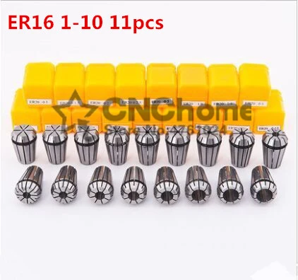 Free freight ER16 11 PCs clamp set 1 mm to 10 mm Range for milling CNC engraving machine tool motor axis.
Free freight ER16 11 PCs clamp set 1 mm to 10 mm Range for milling CNC engraving machine tool motor axis.