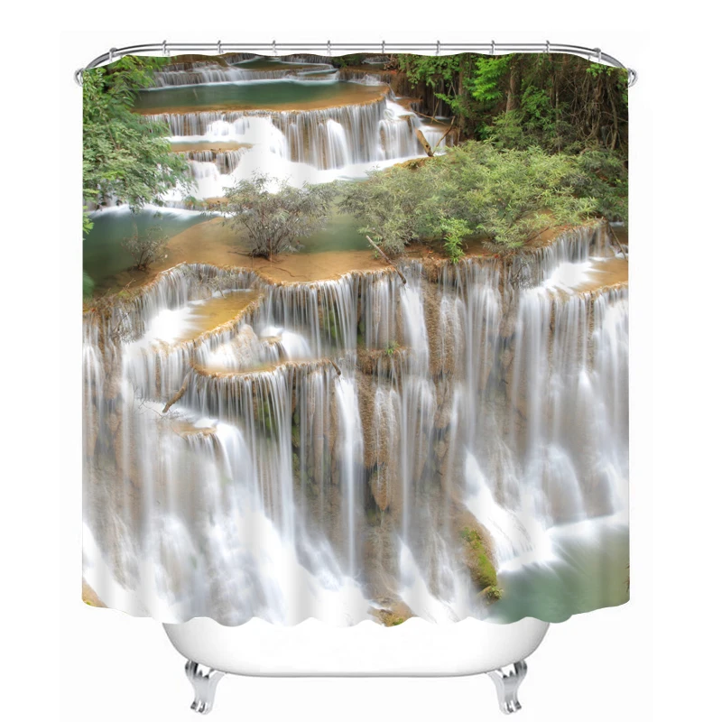 New Design Waterproof Bath Screens Polyester Fabric Waterfalls Nature Scenery Bathroom Curtain with 12 Hooks
New Design Waterproof Bath Screens Polyester Fabric Waterfalls Nature Scenery Bathroom Curtain with 12 Hooks