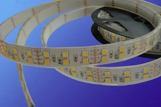 

Promotion!!! 5M 600LEDs double row 120led/M 5050 LED Strip Light;waterproof in silicon tube;IP66;white pcb;DC24V input;144W