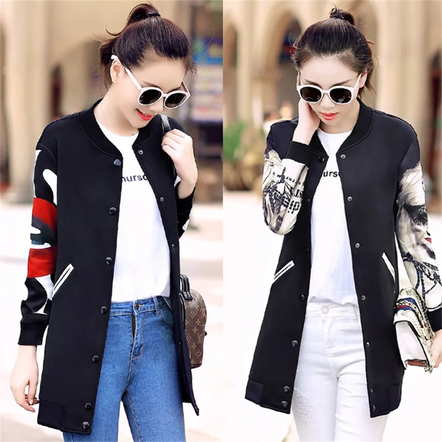 2018 Spring and autumn fashion women's new Korean leisure wild Pope printing baseball uniform long windbreaker jacket TB18198
2018 Spring and autumn fashion women's new Korean leisure wild Pope printing baseball uniform long windbreaker jacket TB18198