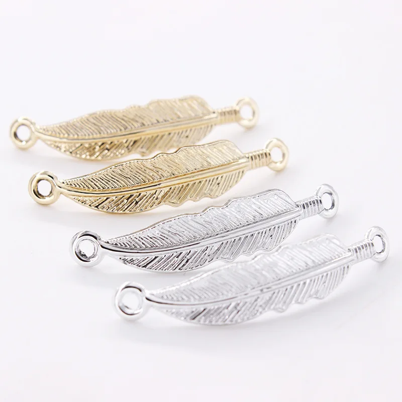10pcs/lot 43mm Feather Charms Pendants fit Bracelet Necklace Connectors for DIY Jewelry Making Crafts Accessories Findings
10pcs/lot 43mm Feather Charms Pendants fit Bracelet Necklace Connectors for DIY Jewelry Making Crafts Accessories Findings