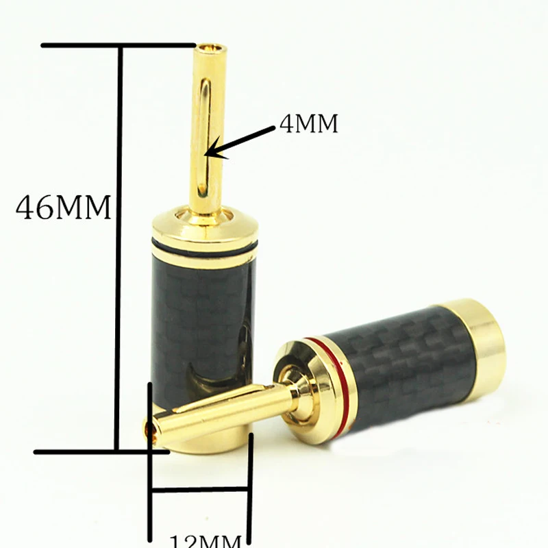 Hi-End 4pcs Brand New carbon fiber rhodium plated banana plug for DIY Speaker cable 
Hi-End 4pcs Brand New carbon fiber rhodium plated banana plug for DIY Speaker cable