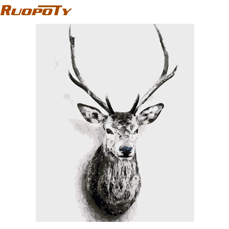 RUOPOTY diy DIY картина по номерам Олень животных скандинавский стиль настенная