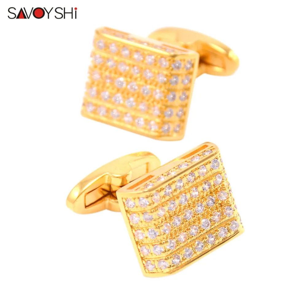 SAVOYSHI Luxury Crystal Cufflinks for Mens Shirt Cuff nails High Quality Square Gold color Cufflinks Wedding Gift Brand Jewelry
SAVOYSHI Luxury Crystal Cufflinks for Mens Shirt Cuff nails High Quality Square Gold color Cufflinks Wedding Gift Brand Jewelry