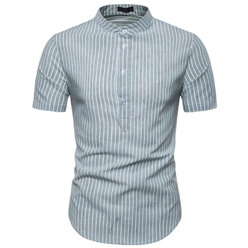 Striped Shirt Men 2019 Brand Cotton Linen Men Shirt Slim Fit Short Sleeve Henley Shirts Chemise Homme Casual Mens Dress Shirts
Striped Shirt Men 2019 Brand Cotton Linen Men Shirt Slim Fit Short Sleeve Henley Shirts Chemise Homme Casual Mens Dress Shirts