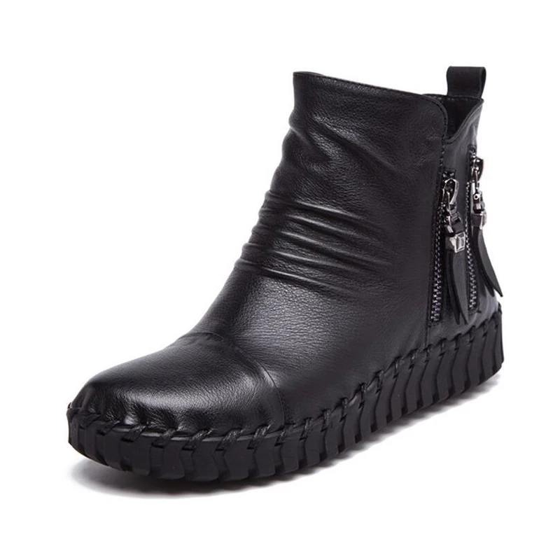 TIMETANG 2017 Autumn Fashion Women's boots Plus Size Genuine Leather Women Boots Pleated Ankle Boots Warm Soft Casual zapatos
TIMETANG 2017 Autumn Fashion Women's boots Plus Size Genuine Leather Women Boots Pleated Ankle Boots Warm Soft Casual zapatos