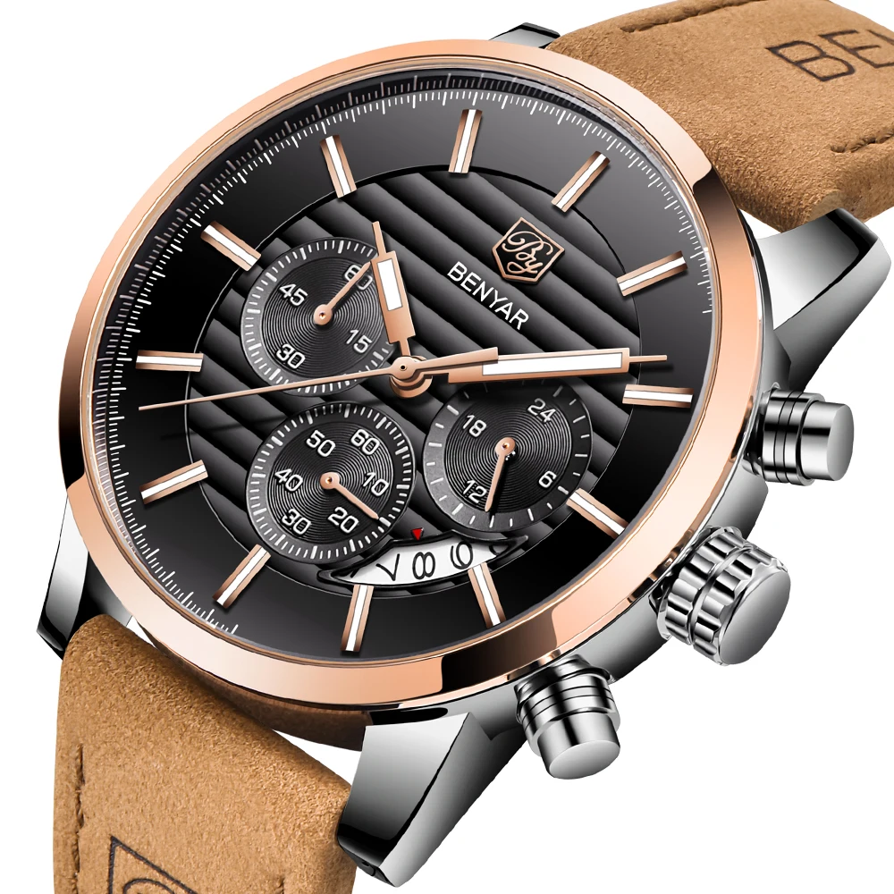 BENYAR Business Men's Watches Top Brand Luxury Chronograph Sports Quartz Watch Male Waterproof Wrist Watch Relogio Masculino
BENYAR Business Men's Watches Top Brand Luxury Chronograph Sports Quartz Watch Male Waterproof Wrist Watch Relogio Masculino