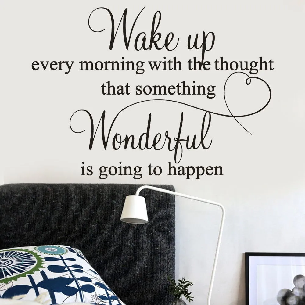 Wake up каждое утро съемные художественные Виниловые Настенные Стикеры для