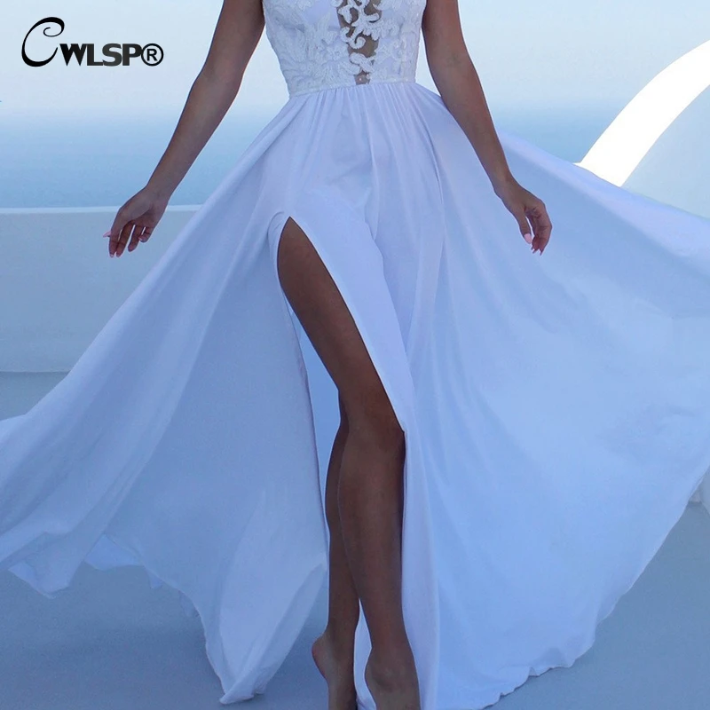 CWLSP 2018 summer Splite Sexy Sheath Women Summer Dress Floor-length Dress Halter Backless Wrap embroidery hollow out QZ2858
CWLSP 2018 summer Splite Sexy Sheath Women Summer Dress Floor-length Dress Halter Backless Wrap embroidery hollow out QZ2858