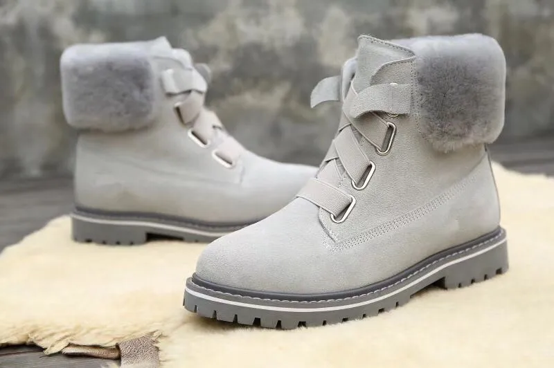 Fashion Women Ankle Boots High Quality Suede Leather Woman Shoes Round Toe Rubber Flats Winter Warm Wool Fur Snow Martin Booties
Fashion Women Ankle Boots High Quality Suede Leather Woman Shoes Round Toe Rubber Flats Winter Warm Wool Fur Snow Martin Booties