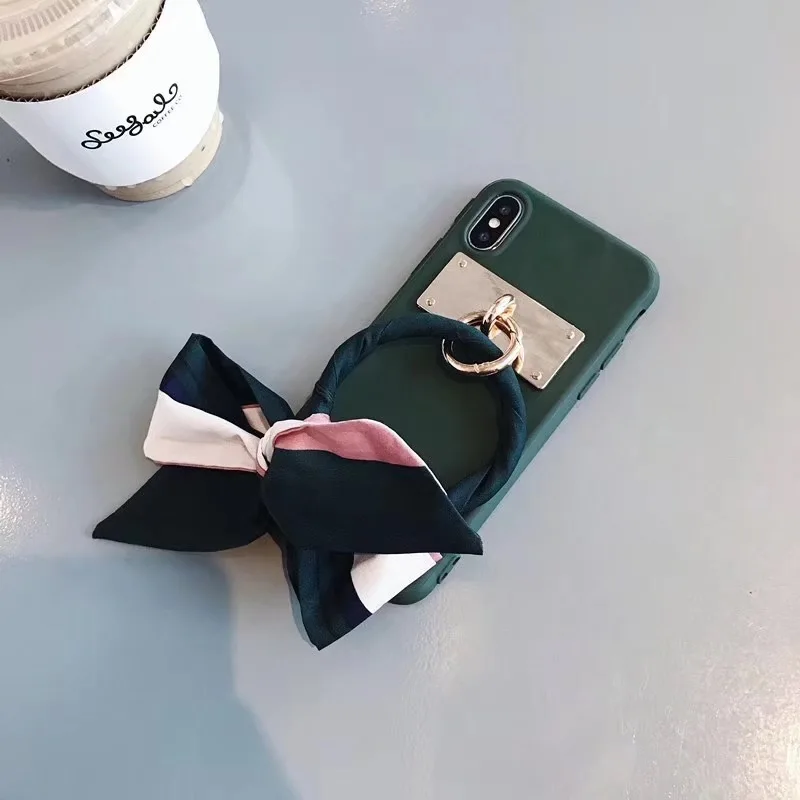 GYPHCA Корея шикарный шелковый шарф бант лента сверчка кисточкой чехол для iPhone XS XR