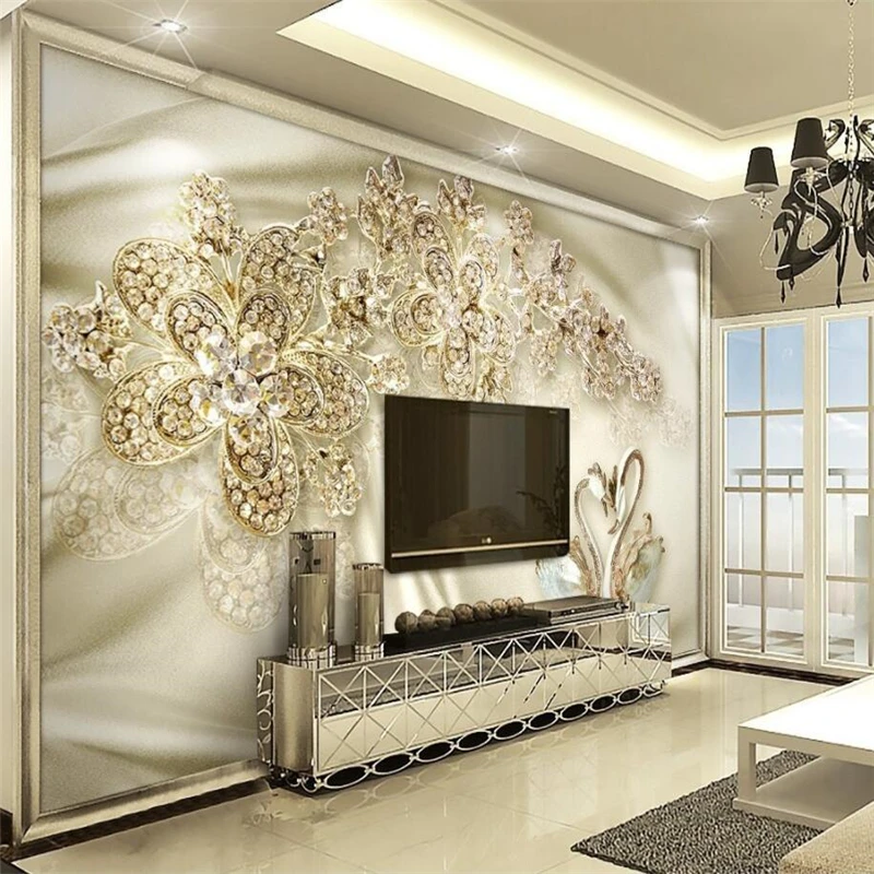 beibehang Custom 3d wall paper murals living room bedroom golden jewelry flowers swan silk 3d European murals home decoration
beibehang Custom 3d wall paper murals living room bedroom golden jewelry flowers swan silk 3d European murals home decoration