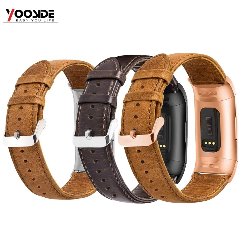 YOOSIDE для Fitbit Charge 3 ремешок из натуральной кожи мужчин Wonwen браслет 3/Charge SE умный