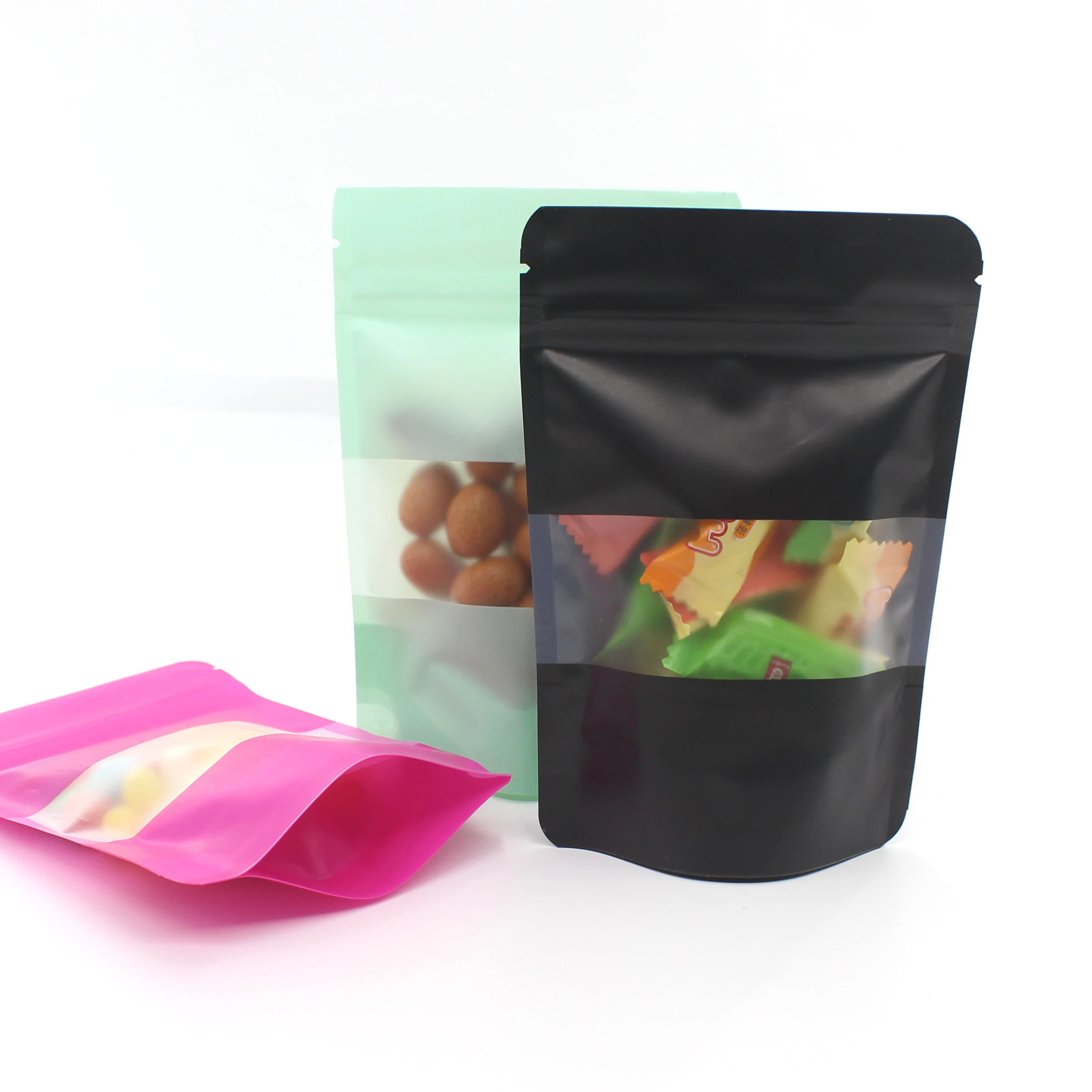 50pcs/lot Matte Pink Green Black Stand up Zip Lock Plastic Bags with Window Gift Coffee Beans Snack Nuts Ziplock Storage Bag
50pcs/lot Matte Pink Green Black Stand up Zip Lock Plastic Bags with Window Gift Coffee Beans Snack Nuts Ziplock Storage Bag