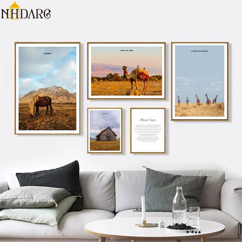 Animal Scenery Giraffe Desert Camel Posters and Prints Canvas Painting Wall Picture for Living Room Cuadros Decoration Salon
Animal Scenery Giraffe Desert Camel Posters and Prints Canvas Painting Wall Picture for Living Room Cuadros Decoration Salon