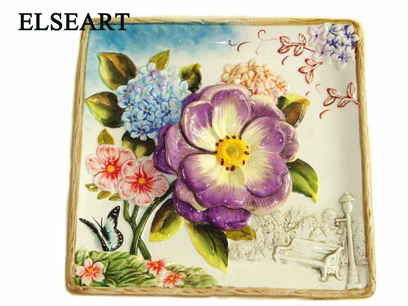 Ceramic simple country plant purple flower square hanging plate on wall decorative ornament for home decoration
Ceramic simple country plant purple flower square hanging plate on wall decorative ornament for home decoration