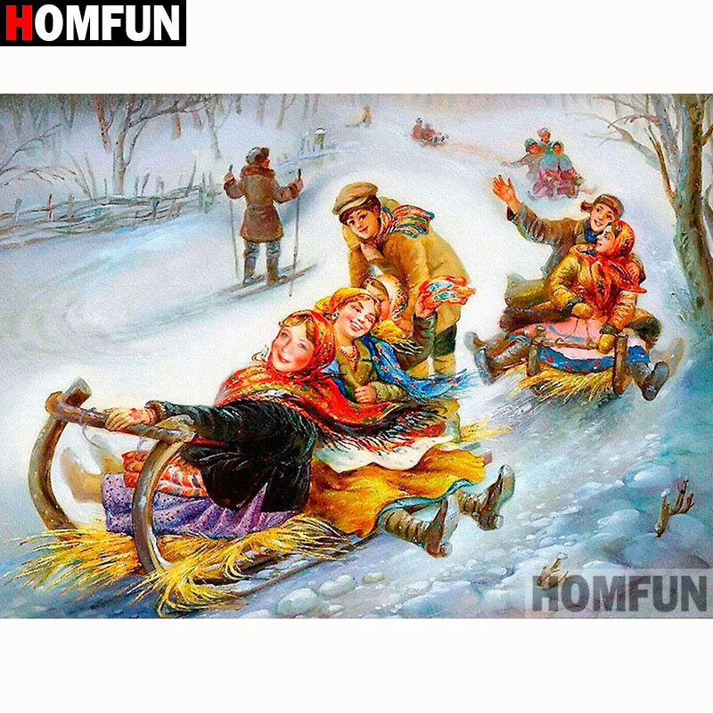 Алмазная живопись HOMFUN A18112 картина сделай сам из квадратных/круглых страз