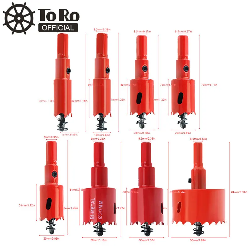 TORO 30mm Hole Saw Blade M42 Bi-Metal Hole Saw Drilling Hole Cut Tool with Saw tooth and Spring for PVC Plate / Woodworking
TORO 30mm Hole Saw Blade M42 Bi-Metal Hole Saw Drilling Hole Cut Tool with Saw tooth and Spring for PVC Plate / Woodworking