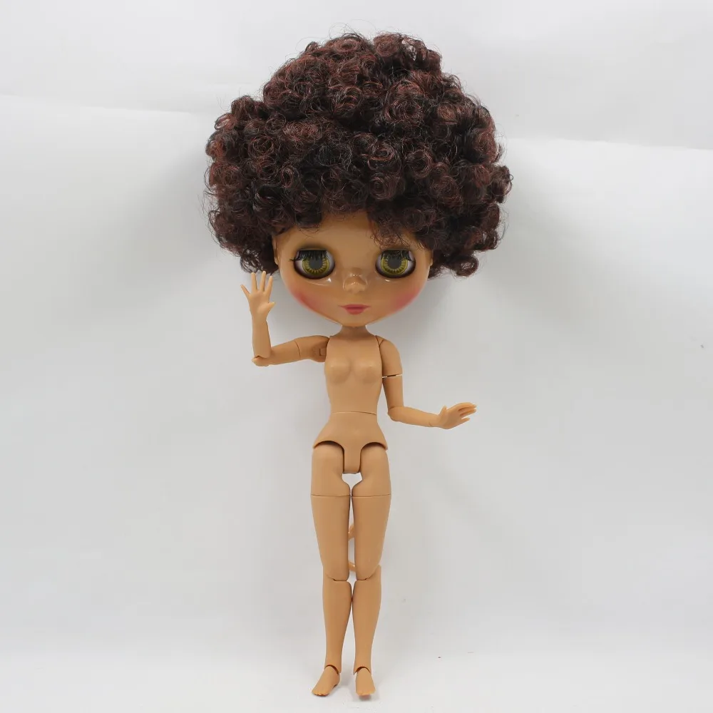 

ICY DBS Blyth Doll dark skin joint body shiny face Afro curly hair 1/6 bjd 30cm toy