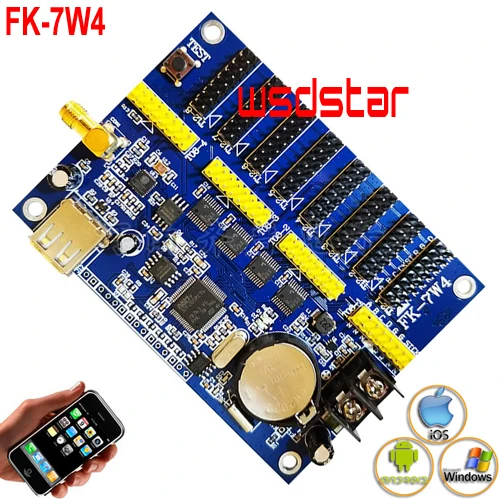 Fk-7W4 УСБ и WiFi контроллер светодиодной платы 4*HUB08 8*HUB12 3616*32 Одноканальный двойной семь FK-6W4 вкл.