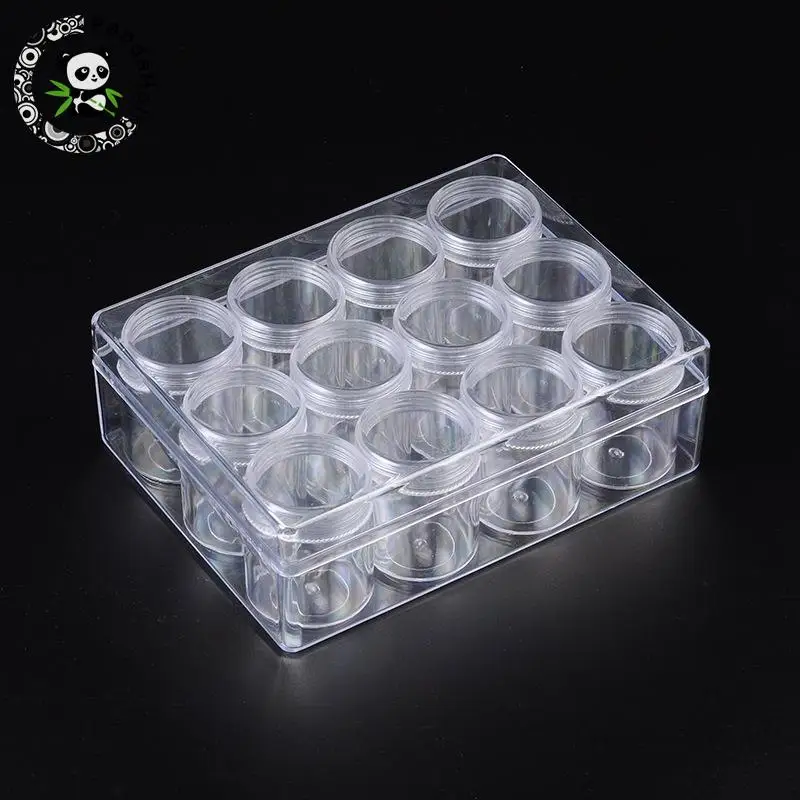 Plastic Bead Storage Containers Clear Round Bottle for Jewelry Packaging 16x12.2x5.5cm about 12pcs/Set
Plastic Bead Storage Containers Clear Round Bottle for Jewelry Packaging 16x12.2x5.5cm about 12pcs/Set