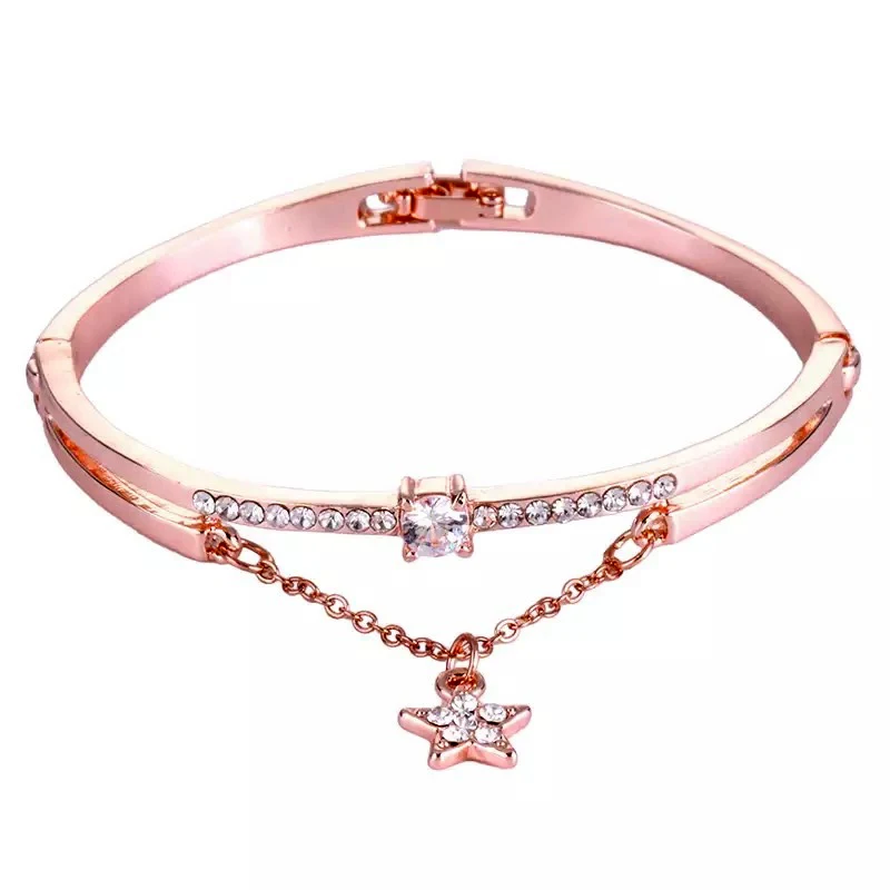 CUTEECO 2019 New Rose Gold Luxury Female Bangle & Bracelet Pentagram Forever Love Zircon Bracelets Charm For Women Jewelry
CUTEECO 2019 New Rose Gold Luxury Female Bangle & Bracelet Pentagram Forever Love Zircon Bracelets Charm For Women Jewelry