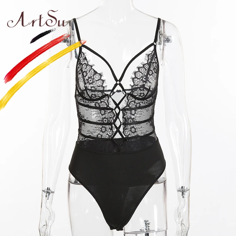ArtSu Women Sexy Lace Bodysuits Cut Out Rompers Club Jumpsuit Feminino Body Hollow Out White Black Bandage Top Combinaison Femme
ArtSu Women Sexy Lace Bodysuits Cut Out Rompers Club Jumpsuit Feminino Body Hollow Out White Black Bandage Top Combinaison Femme