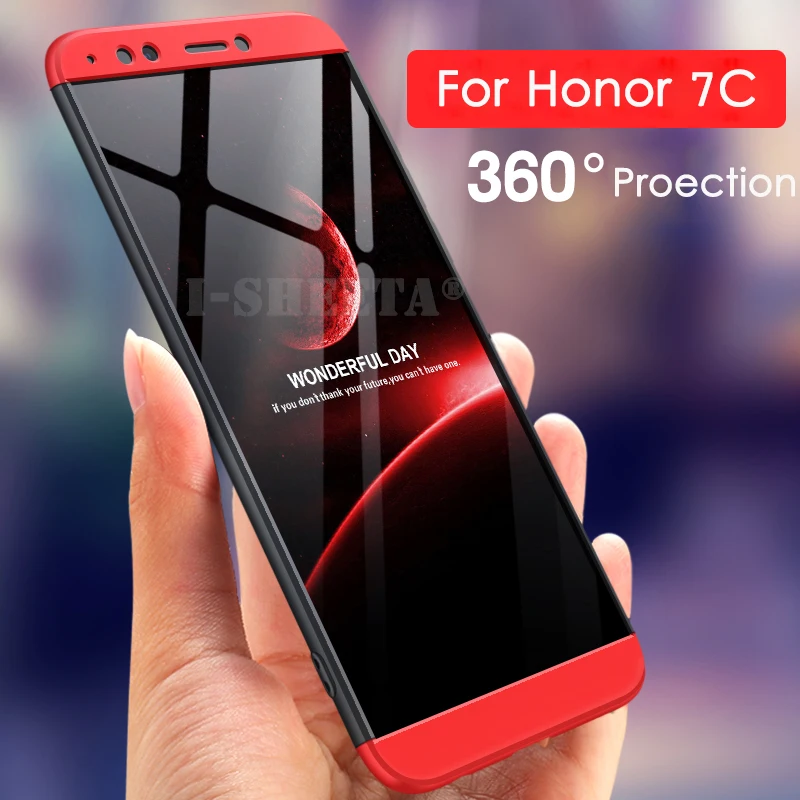 Для Huawei Honor 7C RU версия 5 7 чехол 3 в 1 тонкий Матовый Жесткий ПК 360 полная защита для Y7