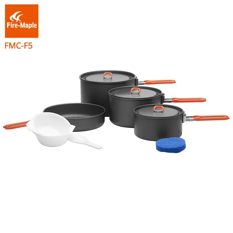 Fire Maple Pinic Cookware Outdoor Camping Hiking Backpacking Cooking Picnic 3 Pots 1 Frypan Set Foldable Handle Feast 5 FMC-F5
Fire Maple Pinic Cookware Outdoor Camping Hiking Backpacking Cooking Picnic 3 Pots 1 Frypan Set Foldable Handle Feast 5 FMC-F5