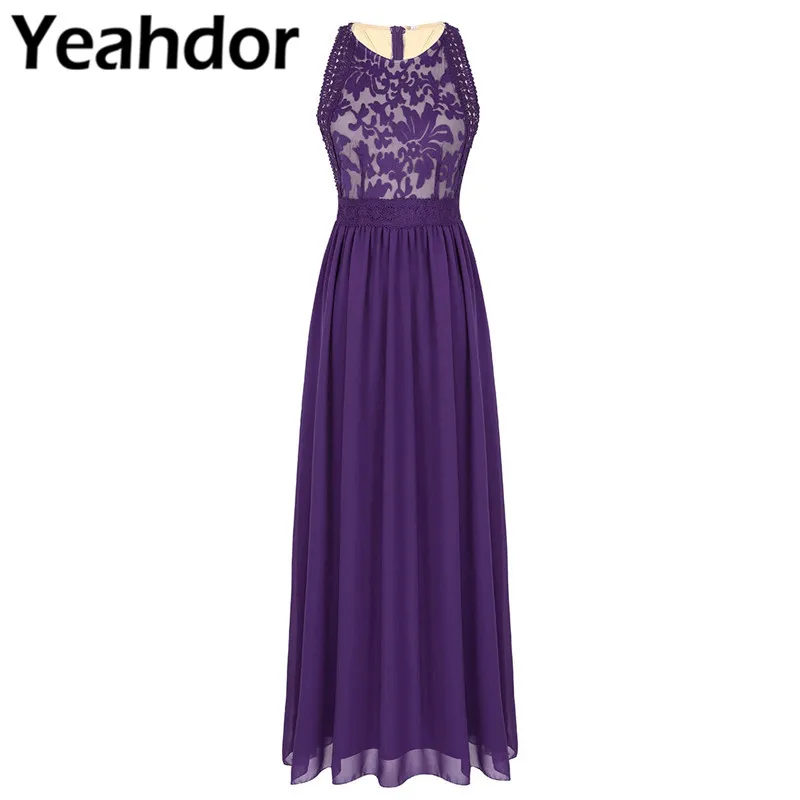 Elegant Women Chiffon Long Dress Womens Sleeveless Floral Lace Bridesmaid Dresses for Wedding Party Prom Gown Maxi Vestidos
Elegant Women Chiffon Long Dress Womens Sleeveless Floral Lace Bridesmaid Dresses for Wedding Party Prom Gown Maxi Vestidos