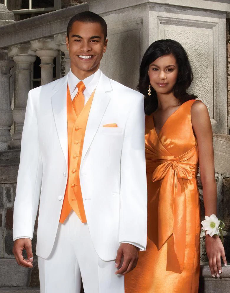Custom Made Groom Tuxedo Terno Noivo, Bespoke White suits with orange vest / waistcoat, Tailor Made Male Suit Wedding
Custom Made Groom Tuxedo Terno Noivo, Bespoke White suits with orange vest / waistcoat, Tailor Made Male Suit Wedding