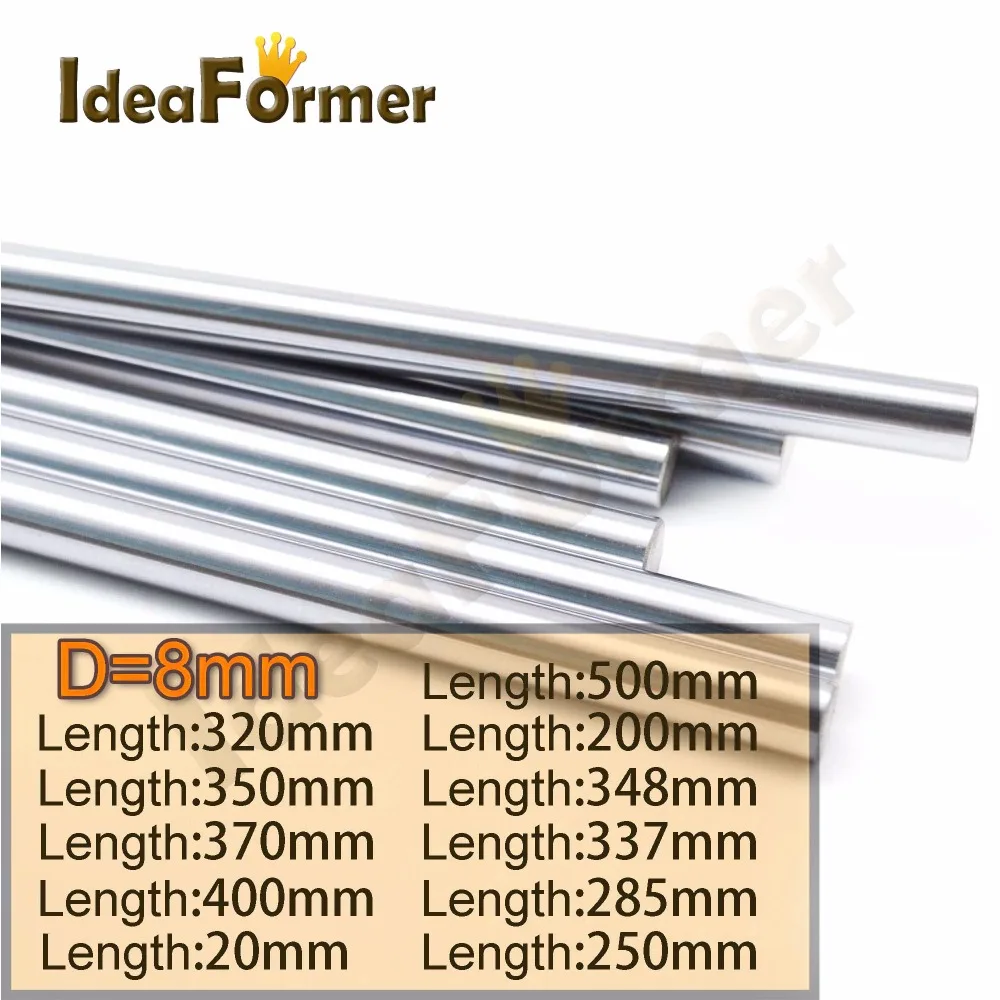 2pcs diameter 8mm linear shaft 8mm for Shaft LM8UU 8mm linear ball bearing Length 200/250/300/320/350/400/500mm stainless steel
2pcs diameter 8mm linear shaft 8mm for Shaft LM8UU 8mm linear ball bearing Length 200/250/300/320/350/400/500mm stainless steel