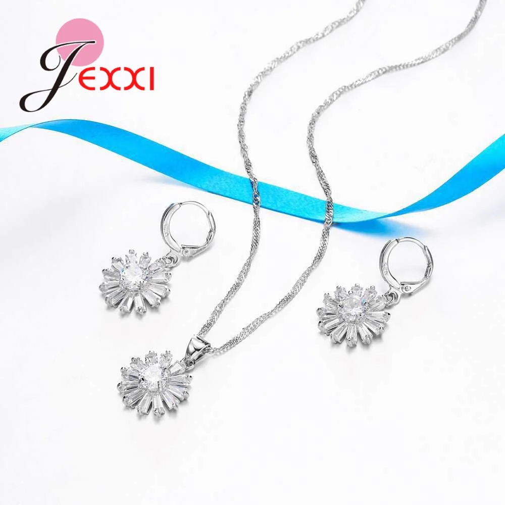 Romantic 925 Sterling Silver Flower Shape Cubic Zircon Necklace/Earring Jewelry Set Women Wedding Jewelry Fast Shipping
Romantic 925 Sterling Silver Flower Shape Cubic Zircon Necklace/Earring Jewelry Set Women Wedding Jewelry Fast Shipping