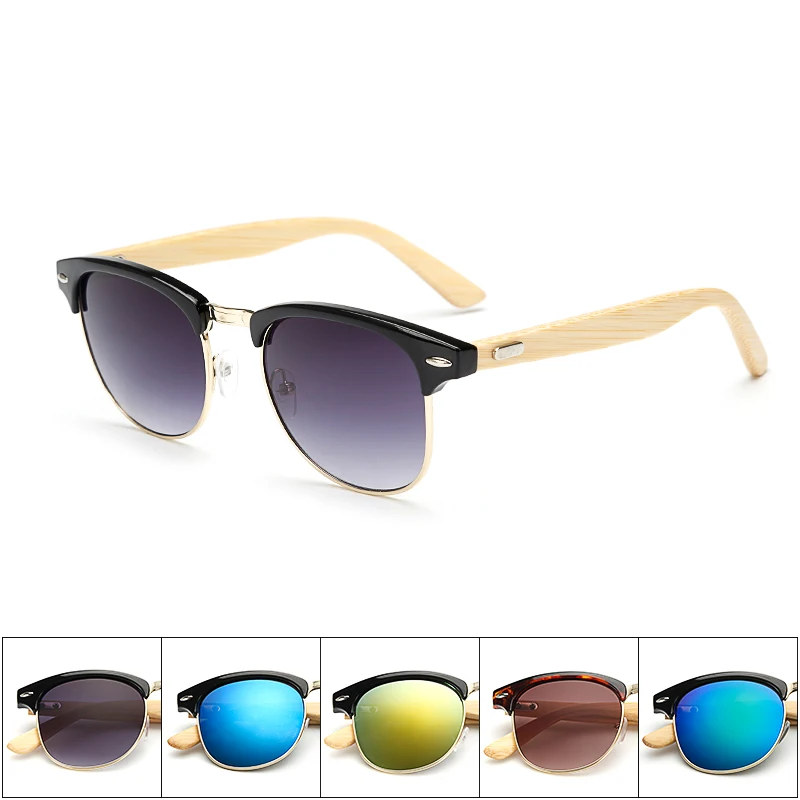 New 2019 Bamboo Sunglasses Men Wooden half frame Women Brand Designer Mirror Original Wood Sun Glasses retro de sol masculino
New 2019 Bamboo Sunglasses Men Wooden half frame Women Brand Designer Mirror Original Wood Sun Glasses retro de sol masculino