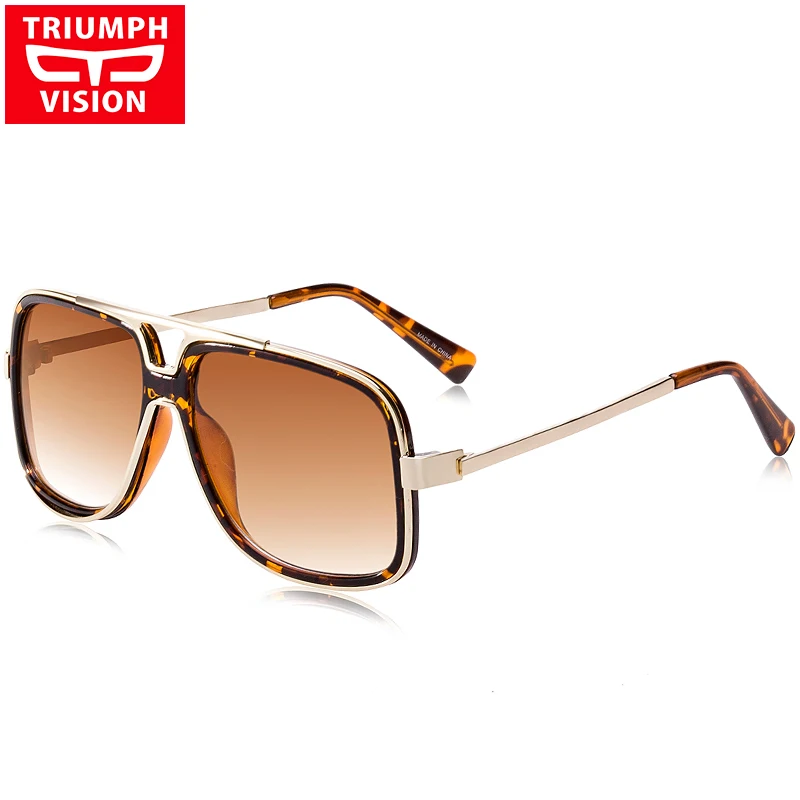 TRIUMPH VISION Luxury Big Sunglasses Male Pilot Metal Designer UV400 Gradient Sun Glasses for Men Shades New Original Box
TRIUMPH VISION Luxury Big Sunglasses Male Pilot Metal Designer UV400 Gradient Sun Glasses for Men Shades New Original Box