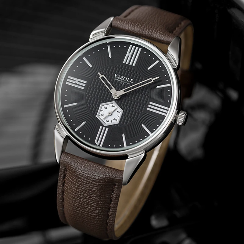

Newest YAZOLE Mens Watches Top Brand Luxury Quartz Watch Men Watch Leather Band Analog Watch relogio masculino reloj hombre