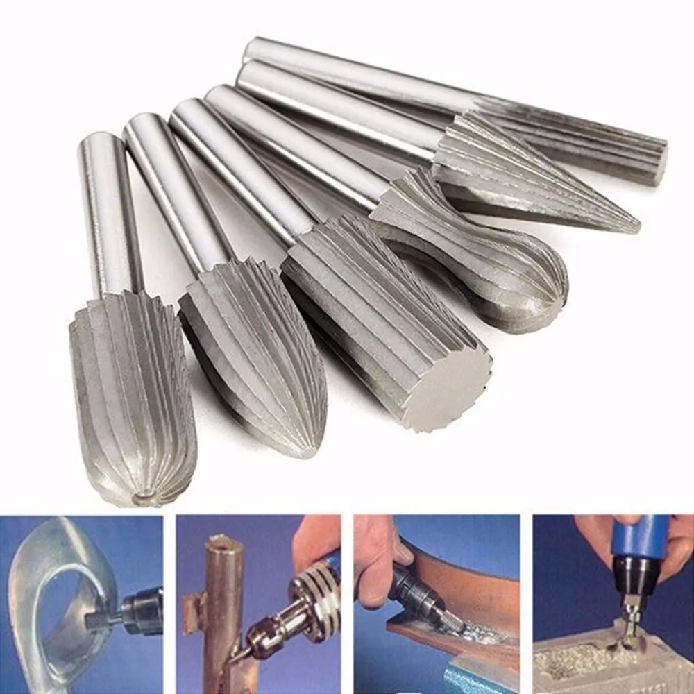 6pcs/lot Safe And Reliable 6mm Shank Tungsten Steel Rotary File Cutter Engraving Grinding Bit for Rotary Tools
6pcs/lot Safe And Reliable 6mm Shank Tungsten Steel Rotary File Cutter Engraving Grinding Bit for Rotary Tools