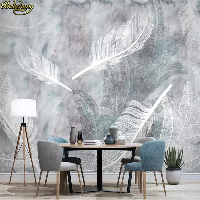 beibehang Custom Nordic hand drawn feather modern wallpaper roll minimalist TV background photo mural wallpapers for living room
beibehang Custom Nordic hand drawn feather modern wallpaper roll minimalist TV background photo mural wallpapers for living room