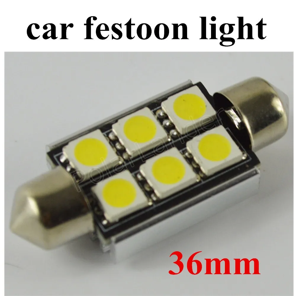 

10pcs LED Auto Car Dome F-estoon Interior Bulb Roof Light Lamp 36mm 6SMD 5050 led Festoon Car Reading light 1W 12V