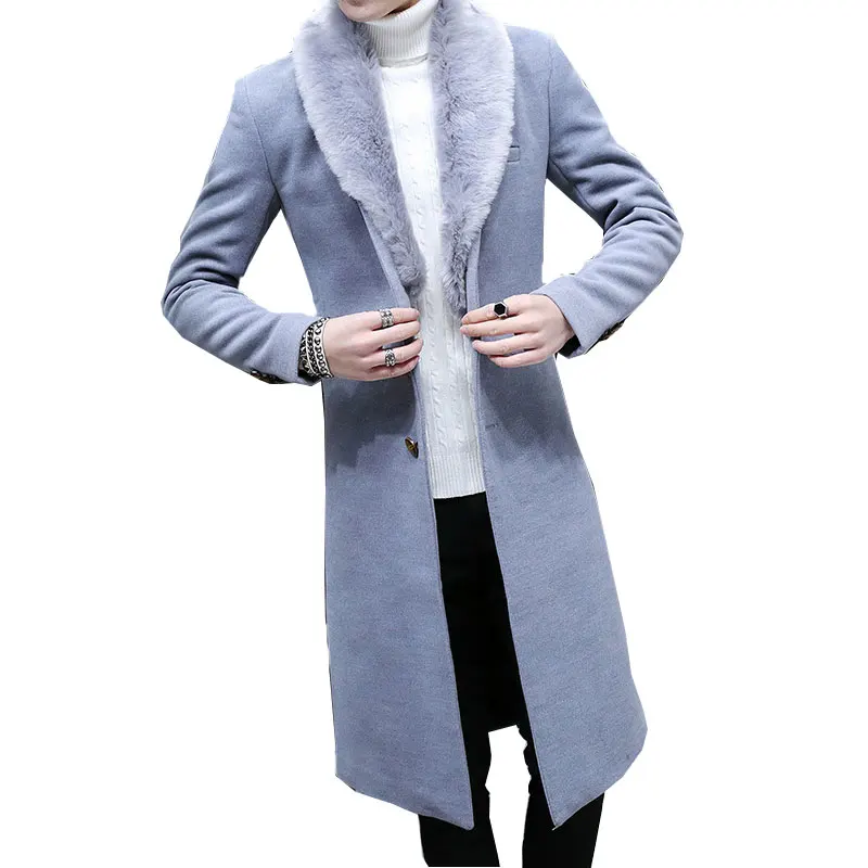 Winter Korean Slim Handsome Windbreaker Men's Long coat Men's Woolen coat Super long Nizi Over Knee Coat Size M-3XL
Winter Korean Slim Handsome Windbreaker Men's Long coat Men's Woolen coat Super long Nizi Over Knee Coat Size M-3XL