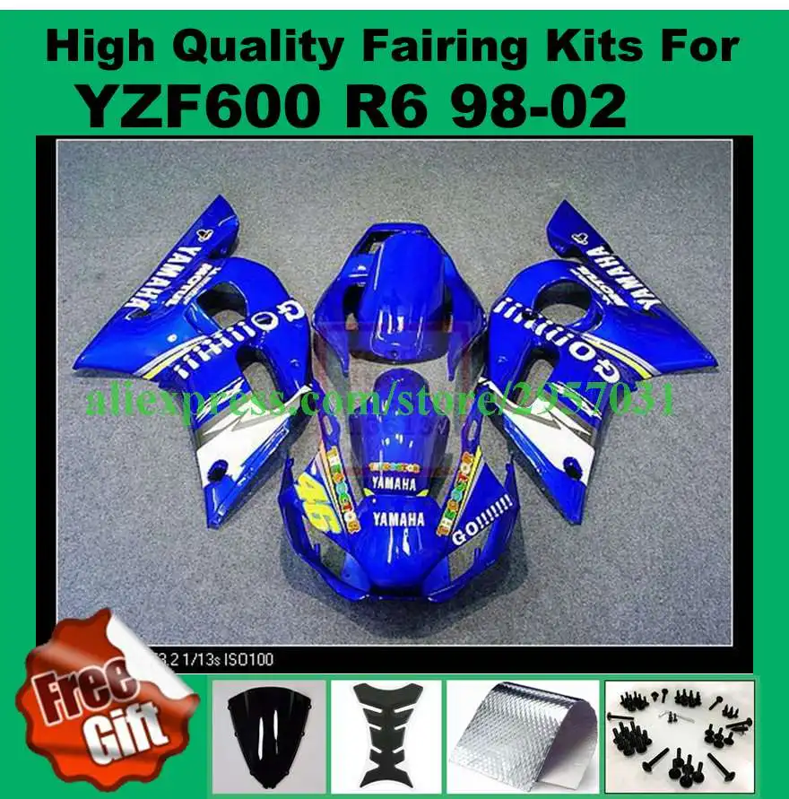 Free screws+gifts 2324 Blue Motorcycle fairing fit for YAMAHA YZF R6 98 99 00 01 02 1998 1999 2000 2001 2002 fairings kits
Free screws+gifts 2324 Blue Motorcycle fairing fit for YAMAHA YZF R6 98 99 00 01 02 1998 1999 2000 2001 2002 fairings kits