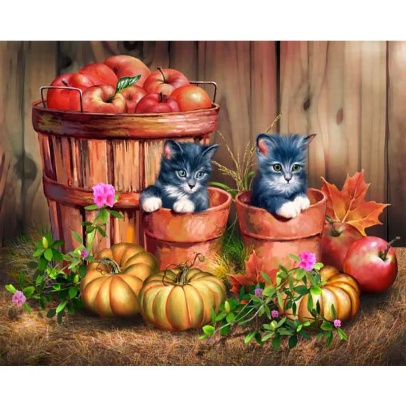 5D DIY Diamond Painting Cross Stitch Kitten and pumpkin Full Square Resin Drill Diamond Embroidery Handmade Craft Y2322
5D DIY Diamond Painting Cross Stitch Kitten and pumpkin Full Square Resin Drill Diamond Embroidery Handmade Craft Y2322