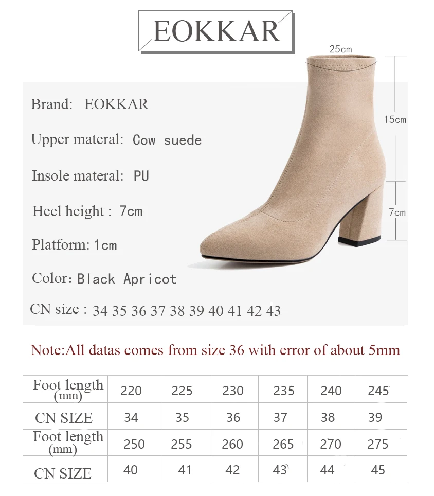 Eokkar 2020 Women Ankle Boots Knitting Pointed Toe Square High Heel All Match Slip on Winter Boots Ladies Boots Size 34-39
Eokkar 2020 Women Ankle Boots Knitting Pointed Toe Square High Heel All Match Slip on Winter Boots Ladies Boots Size 34-39