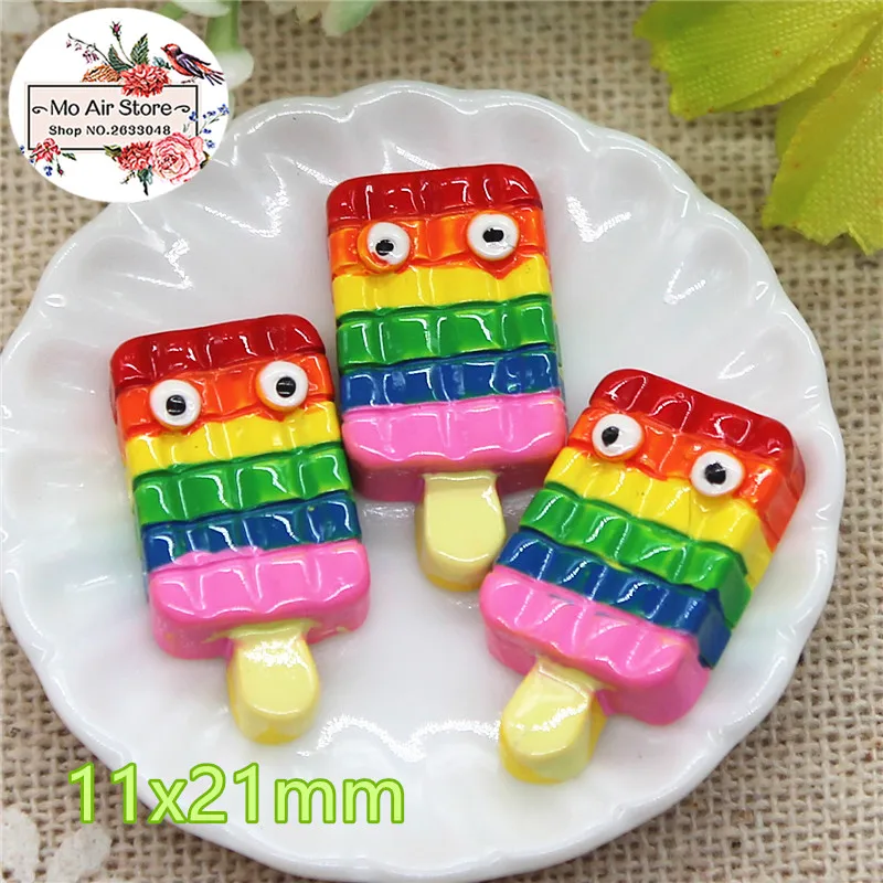 Rainbow color ice-cream stick 10PCS 11x21mm Resin Flatback Cabochon Miniature Food Art Supply Decoration Charm Craft
Rainbow color ice-cream stick 10PCS 11x21mm Resin Flatback Cabochon Miniature Food Art Supply Decoration Charm Craft