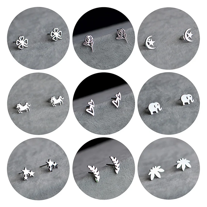 Women Girls Stainless Steel Cute Stud Earrings Minimalist Simple Personality Small Pattern Smooth Non-fading Jewelry
Women Girls Stainless Steel Cute Stud Earrings Minimalist Simple Personality Small Pattern Smooth Non-fading Jewelry